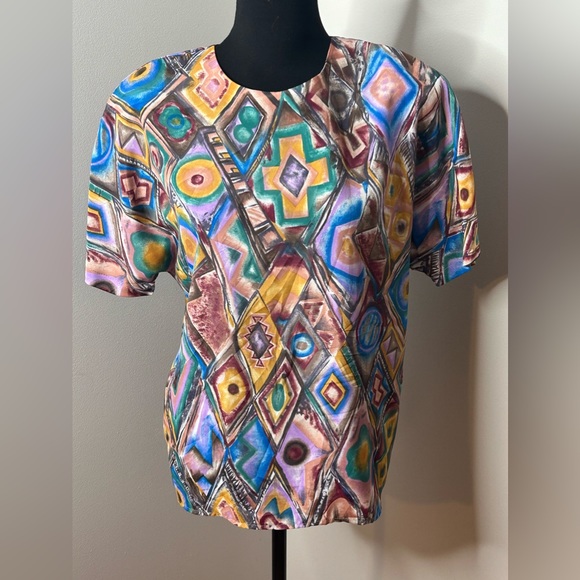 Caviar |  Colorful Top with keyhole button closure. SZ Small
PTP 22”
Length 25” - Picture 1 of 4